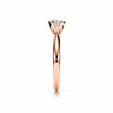 ABI | Six Claw Solitaire Round Brilliant Diamond Ring Rose Gold
