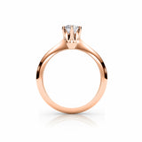 ABI | Six Claw Solitaire Round Brilliant Diamond Ring Rose Gold