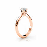 ABI | Six Claw Solitaire Round Brilliant Diamond Ring Rose Gold