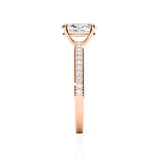 ADALET | Pavé Solitaire Oval Shape Diamond Ring in Rose Gold