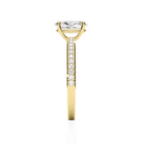 ADALET | Pavé Solitaire Oval Shape Diamond Ring in Yellow Gold