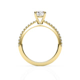 ADALET | Pavé Solitaire Oval Shape Diamond Ring in Yellow Gold