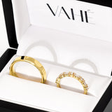 AIDEN | Flat Bevelled Edge & LILY | Alternating Marquise & Round Diamond Ring