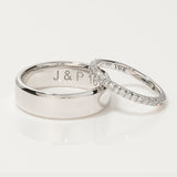 AIDEN | Flat Bevelled Edge & ADRIANA | French Pavé Diamond Ring