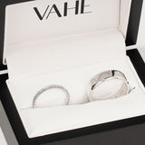 AIDEN | Flat Bevelled Edge & ADRIANA | French Pavé Diamond Ring