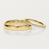 DESTINY | Delicate "V" Split Diamond Ring & LILY | Classic Quarter Domed Ring