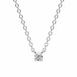 ADRIANA | Round Diamond 4 Prong Solitaire Pendant in White Gold