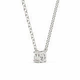 ADRIANA | Round Diamond 4 Prong Solitaire Pendant in White Gold