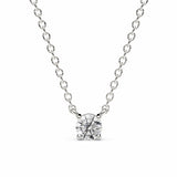 ADRIANA | Round Diamond 4 Prong Solitaire Pendant in White Gold