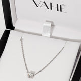 ADRIANA | Round Diamond 4 Prong Solitaire Pendant in White Gold