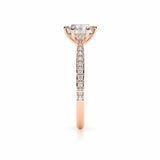 ADRIANA | Tapered Solitaire Round Brilliant Diamond Ring in Rose Gold