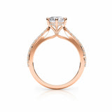 ADRIANA | Tapered Solitaire Round Brilliant Diamond Ring in Rose Gold