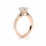 ADRIANA | Tapered Solitaire Round Brilliant Diamond Ring in Rose Gold