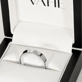 AIDEN | Flat Bevelled Edge Ring in White Gold (4mm-8mm)