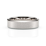 AIDEN | Flat Bevelled Edge Ring in White Gold (4mm-8mm)