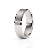 AIDEN | Flat Bevelled Edge Ring in White Gold (4mm-8mm)