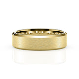 AIDEN | Flat Bevelled Edge Ring in Yellow Gold (4mm-8mm)