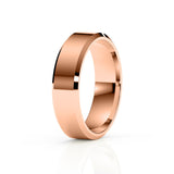 AIDEN | Flat Bevelled Edge Ring in Rose Gold (4mm-8mm)