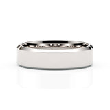 AIDEN | Flat Bevelled Edge Ring in White Gold (4mm-8mm)