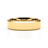 AIDEN | Flat Bevelled Edge Ring in Yellow Gold (4mm-8mm)