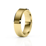 AIDEN | Flat Bevelled Edge Ring in Yellow Gold (4mm-8mm)