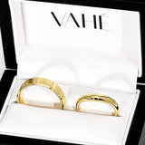 AIDEN | Flat Bevelled Edge Ring & CUSTOM | Domed Free-Form Ring