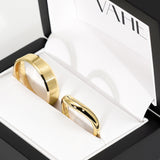 AIDEN | Flat Bevelled Edge Ring & CUSTOM | Domed Free-Form Ring