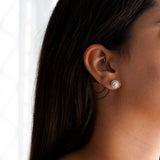 ALARA | Akoya Pearl and Diamond Halo Studs in Platinum (0.38ct tw.)