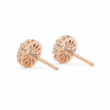 ALICE | Round-Brilliant Cut Diamond Halo Studs in Rose Gold (1.35ct tw.)