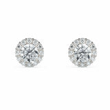 ALICE | Round-Brilliant Cut Diamond Halo Studs in White Gold (1.35ct tw.)