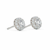 ALICE | Round-Brilliant Cut Diamond Halo Studs in White Gold (1.35ct tw.)