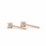 ALICE | Round Brilliant 4 Prong Diamond Studs in Rose Gold (0.20ct - 1.00ct tw.)
