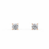 ALICE | Round Brilliant 4 Prong Diamond Studs in Rose Gold (0.20ct - 1.00ct tw.)