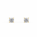 ALICE | Round Brilliant 4 Prong Diamond Studs in Yellow Gold (0.20ct - 1.00ct tw.)