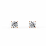 ALICE | Round Brilliant 4 Prong Diamond Studs in Rose Gold (0.20ct - 1.00ct tw.)
