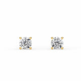 ALICE | Round Brilliant 4 Prong Diamond Studs in Yellow Gold (0.20ct - 1.00ct tw.)