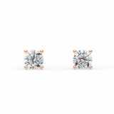 ALICE | Round Brilliant 4 Prong Diamond Studs in Rose Gold (0.20ct - 1.00ct tw.)