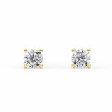 ALICE | Round Brilliant 4 Prong Diamond Studs in Yellow Gold (0.20ct - 1.00ct tw.)