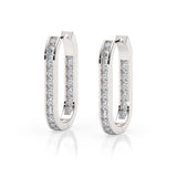 ALISON | Channel Set Diamond Huggies in White Gold (1.20ct tw.)
