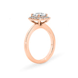 ARI | Scalloped Pavé Cushion Diamond Ring in Rose Gold