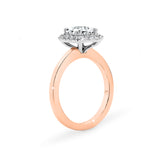 ARI | Scalloped Pavé Cushion Diamond Ring in Rose & White Gold