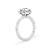 ARI | Scalloped Pavé Cushion Diamond Ring in Platinum