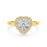 ARI | Scalloped Pavé Heart Diamond Ring in Yellow Gold