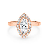 ARI | Scalloped Pavé Marquise Diamond Ring in Rose Gold