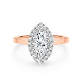 ARI | Scalloped Pavé Marquise Diamond Ring in Rose & White Gold
