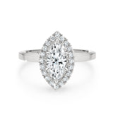 ARI | Scalloped Pavé Marquise Diamond Ring in Platinum