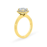ARI | Scalloped Pavé Oval Diamond Ring in Yellow Gold