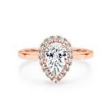 ARI | Scalloped Pavé Pear Shape Diamond Ring in Rose Gold