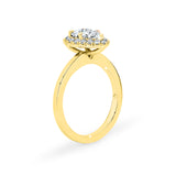 ARI | Scalloped Pavé Pear Shape Diamond Ring in Yellow Gold