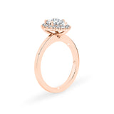 ARI | Scalloped Pavé Pear Shape Diamond Ring in Rose Gold